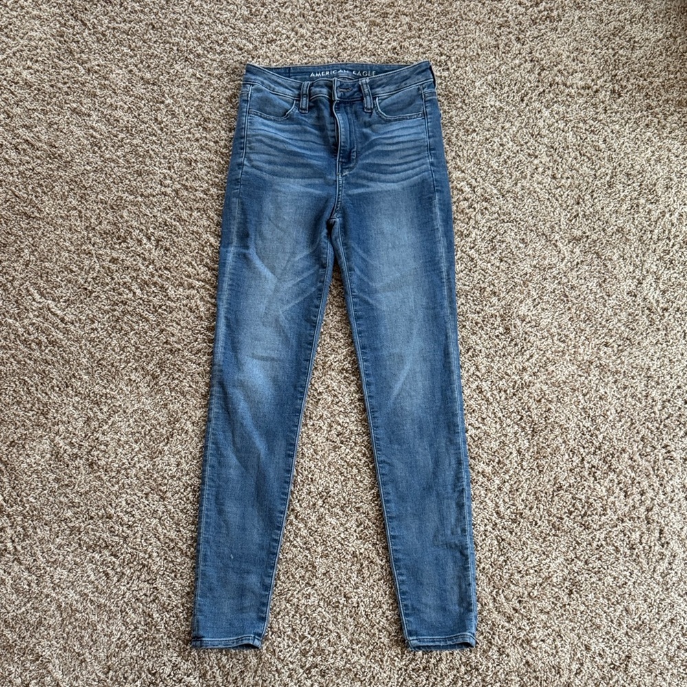 American Eagle Outfitters Women's Dark Blue Skinny Jeans